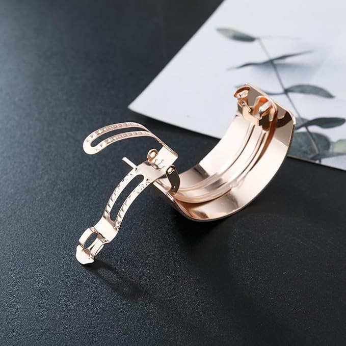 Metal Ponytail Hair Clips Gold Ponytail Holder Cuffs,Retro French Barrettes Large For Women Girls Long Thick Curly Hair Decorative Accessories