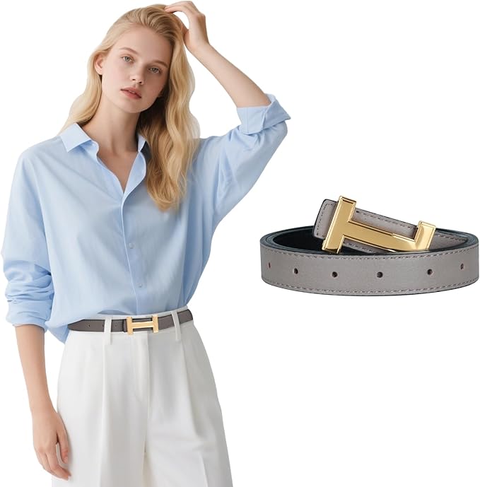 Relang Women's Belts with Gold Buckle, Fashion Waist Band, Elegant Ladies' Belt, Gift for Women