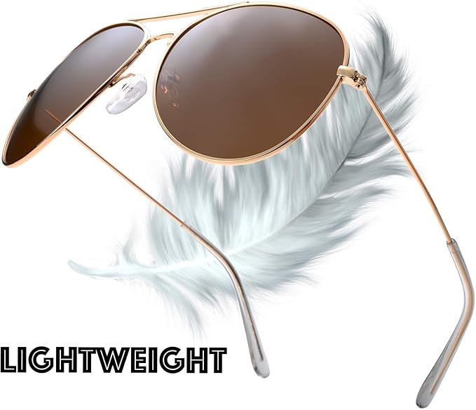 The Fresh Classic Aviator Frame Light Color Lens XL Oversized Sunglasses Gift Box