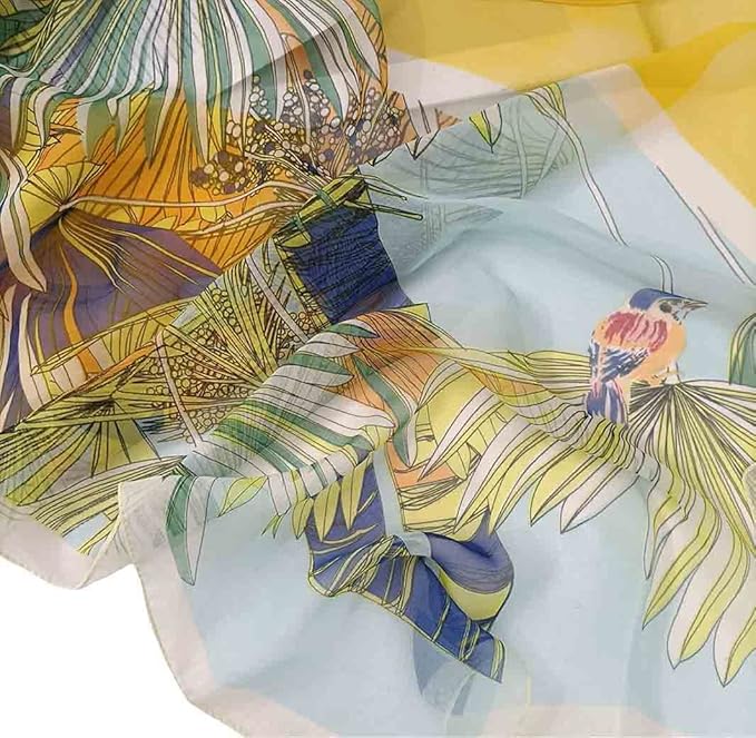 Pokeedioty Scarfs for Women Lightweight Scarves Elegant Floral Pattern Sheer Scarfs Shawls Wraps