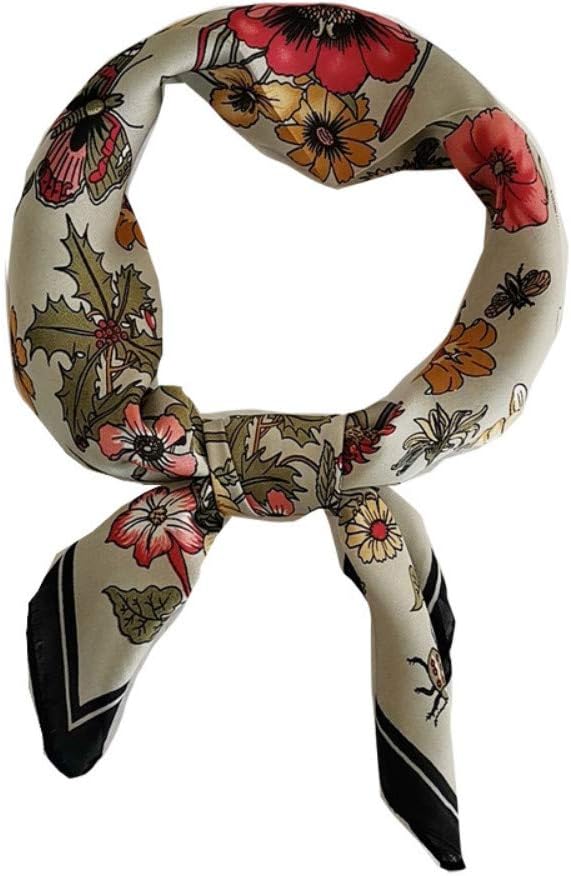 FONYVE Silk Feeling Scarf Medium Square Satin Head Scarf for Women 27.5 × 27.5 inches
