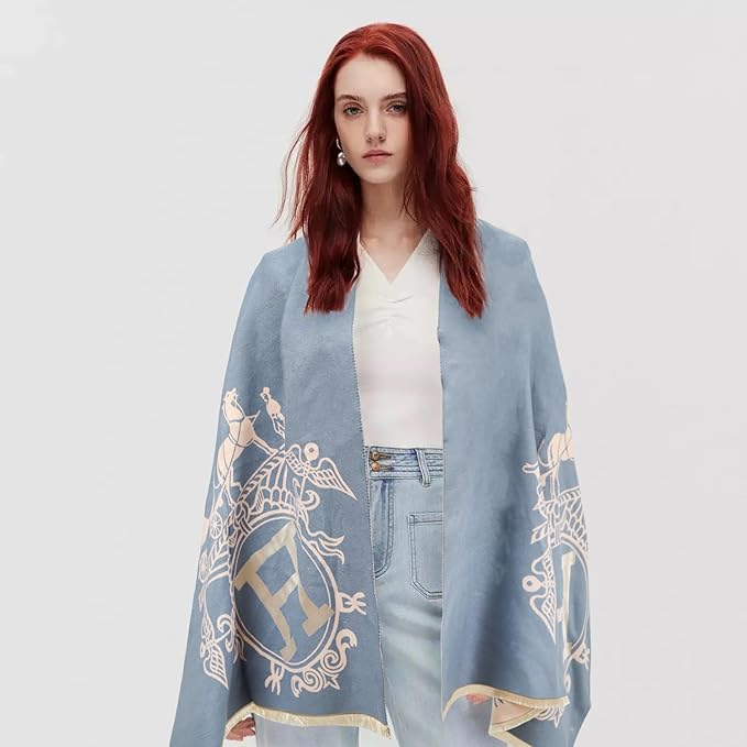 EXTREE Scarfs for Women Pashmina Silky Shawl Wrap for Evening Dressing Blanket Open Front Poncho Cape