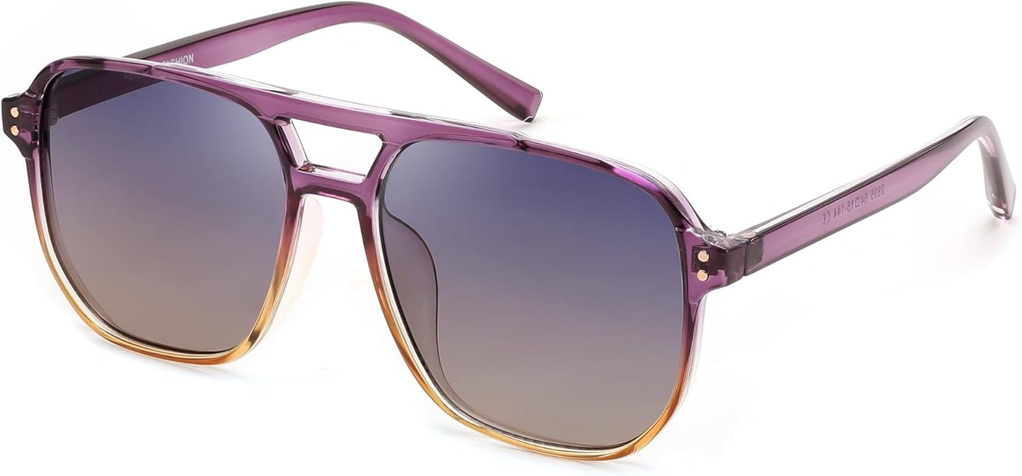 FEISEDY Retro Square Aviator Sunglasses Women Men 70s Vintage Trendy Plastic Frame Sun Glasses B2835
