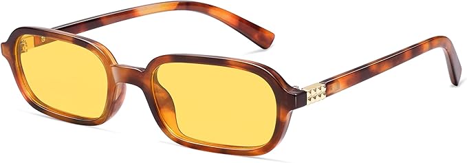 Retro Rectangular Sunglasses for Women Vintage Fashion Trendy Funny Small 90s Square Sunnies 2025 AP3698