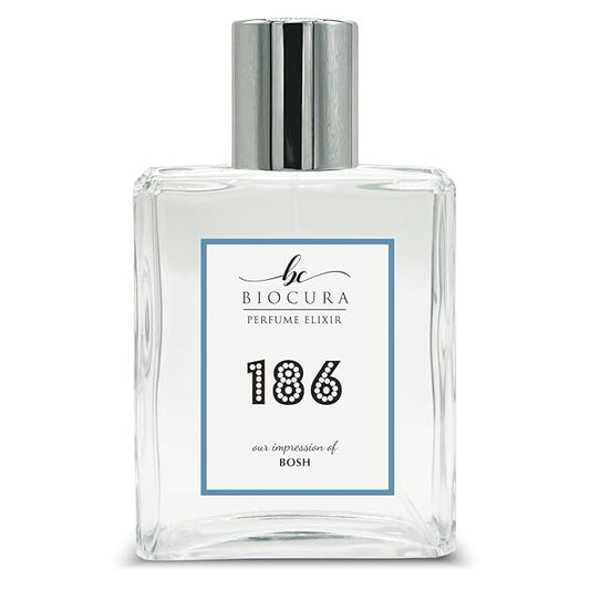 BC Perfume 186 Inspired by Bosh For Men Replica Fragrance Dupes Eau de Parfum Spray Bottle 3.4 Fl Oz/100ml-X1