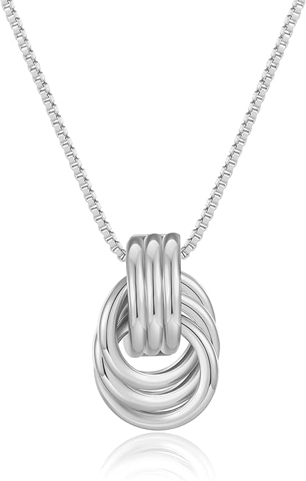 Gold Knot Pendant Necklace for Women Statement Gold Necklace 14K Gold Plated Knot Choker Trendy Jewelry
