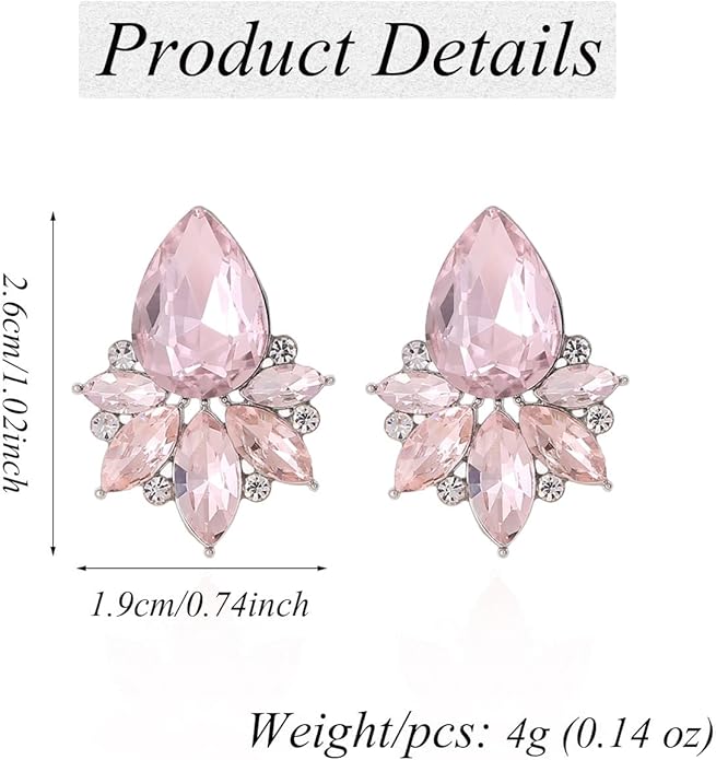 Vintage Rhinestone Earrings Fancy Crystal Cluster Drop Earrings Art Deco Earrings for Women