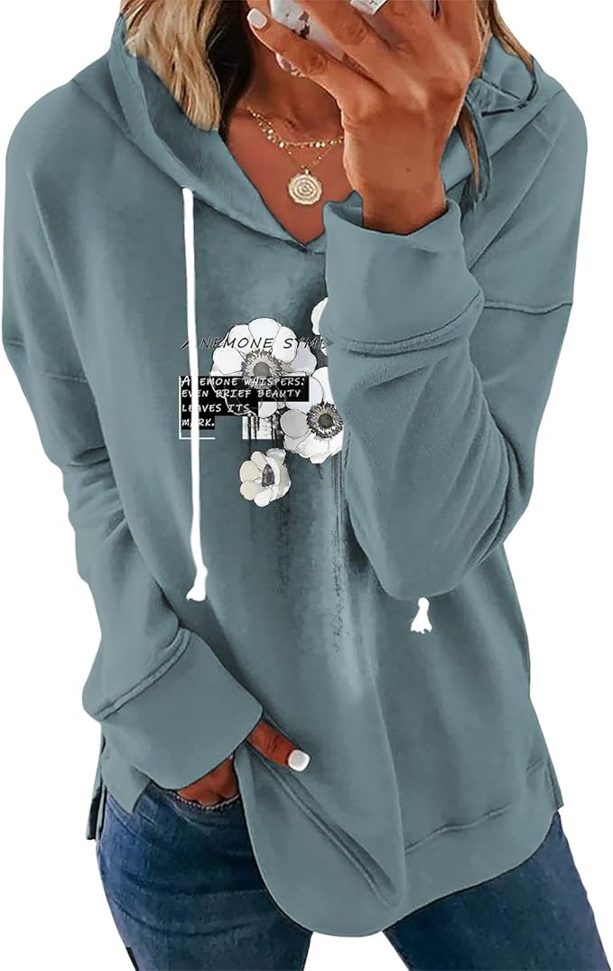 Women's Brick Red Hoodie Pullover Sweatshirt Cotton Blend Loose Fit Long Sleeve Fall Winter Top