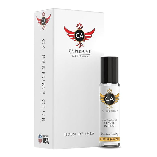 CA Perfume Impression of Classic Intense for Women Eau De Parfum Amber Floral Scent Long Lasting Perfumes for Women Travel Size TSA Ready for Day and Night Wear 0.33 Fl Oz 10ml
