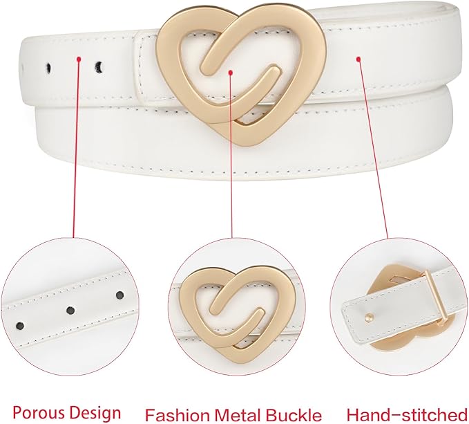 Relang Women's Belts with Gold Buckle, Fashion Waist Band, Elegant Ladies' Belt, Gift for Women