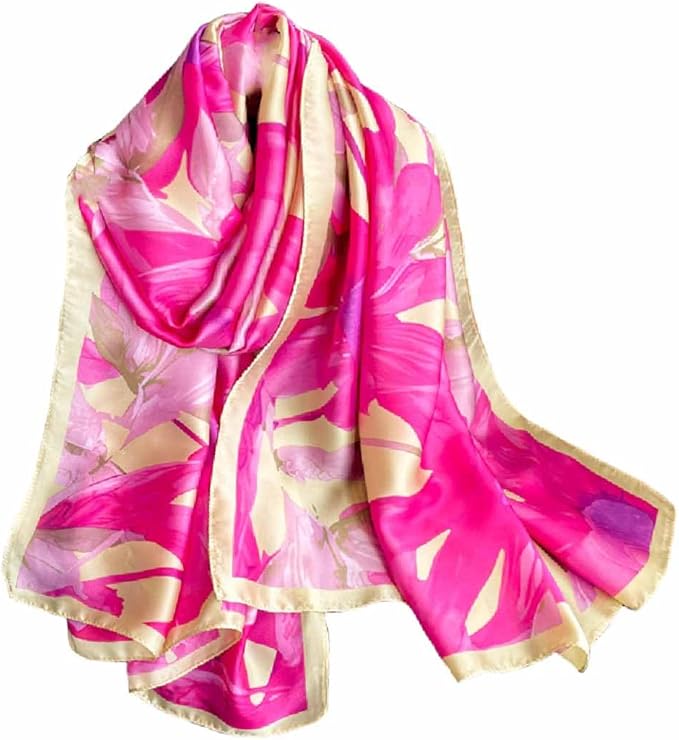 Pokeedioty Scarfs for Women Lightweight Head Scarf Fashion Scarves Elegant Floral Pattern Sunscreen Shawls and Wraps
