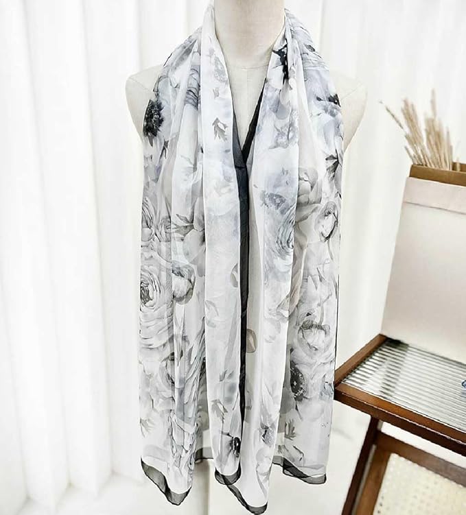 Xyueanlo Scarfs for Women Lightweight Fashion Floral Printed Scarves Neck Scarf Sunscreen Wraps Shawls