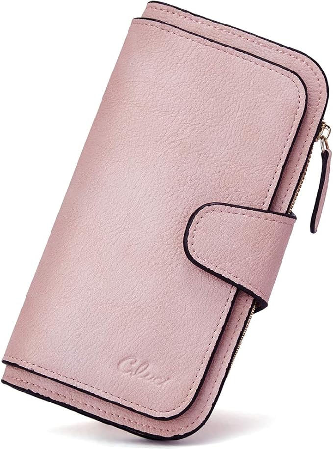 CLUCI Wallet For Women PU Leather RFID Blocking Womens Wallet Bifold Card Holder with ID Window Gifts for Women Birthday | RFID Blocking, Designer, Trifold, Card Holder, ID Window