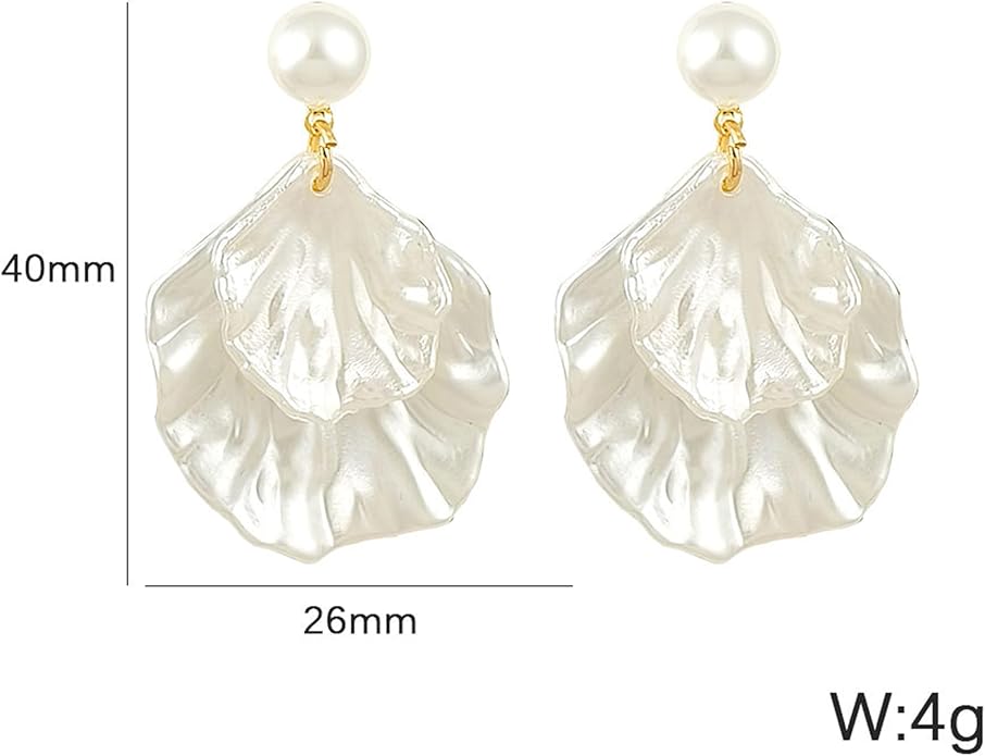 Long Pearl Earrings for Women 925 sterling silver Pearl Dangle Earrings Hypoallergenic Elegant Wedding Pearl Tassel Earrings for Bridal Christmas Gift…
