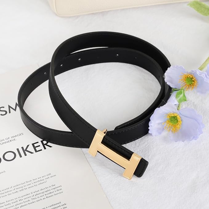 Relang Women's Belts with Gold Buckle, Fashion Waist Band, Elegant Ladies' Belt, Gift for Women