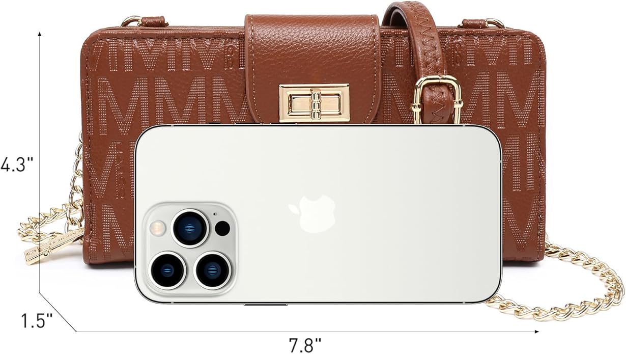 MKP COLLECTION Women Small Crossbody Shoulder Bag Zip Wallet Purse Handbags Clutch Credit Card Holder with Chain Strap