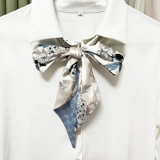 Silk Head Scarf for Hair Fashion Headwrap for Women Lightweight Neck Tie