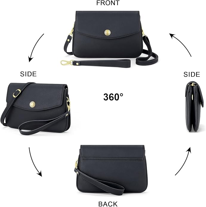 Peacocktion Small Crossbody Bags for Women Travel Wristlet Wallets Trendy Small Vegan Leather Cell Phone Purse Handbag