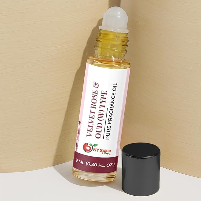 NY Spice Shop Velvet Rose & Oud W Type Musk Fragrance – Pack of 1 Velvet Roses Musk & Unisex Musky Scent – Rich Floral Aroma with Warm Wood Accord – Traditional Arabian Scent for Rose Lovers