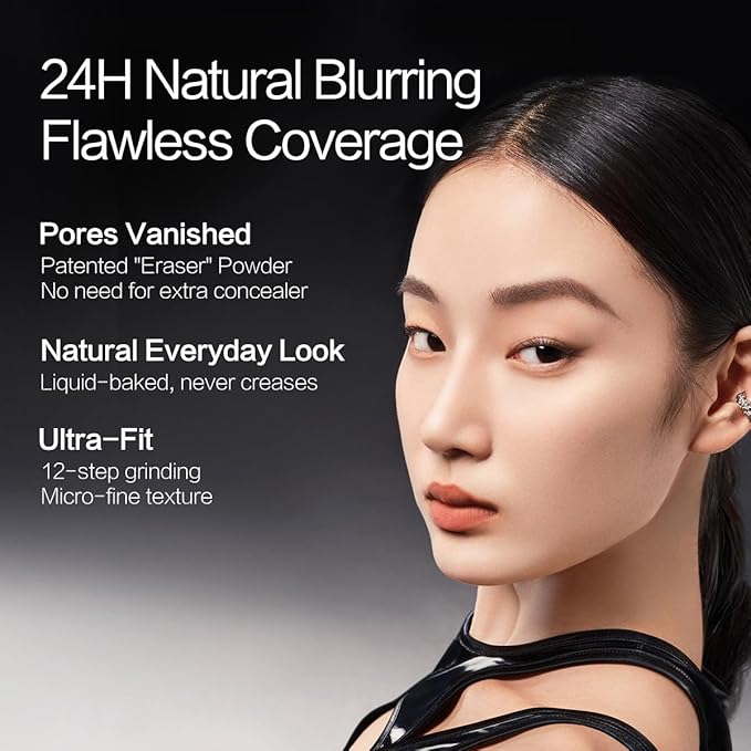 CARSLAN Black Magnet Liquid Foundation, 24H Longlasting Matte Finish Face Base Makeup, Waterproof, Smudgeproof, Buildable, Full Coverage Natural Finish, 30ml/1.05 Fl Oz, W01 For Warm Beige Skin