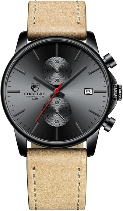 GOLDEN HOUR Mens Watch Fashion Sleek Minimalist Quartz Analog Mesh Stainless Steel Waterproof Chronograph Watches for Men with Auto Date