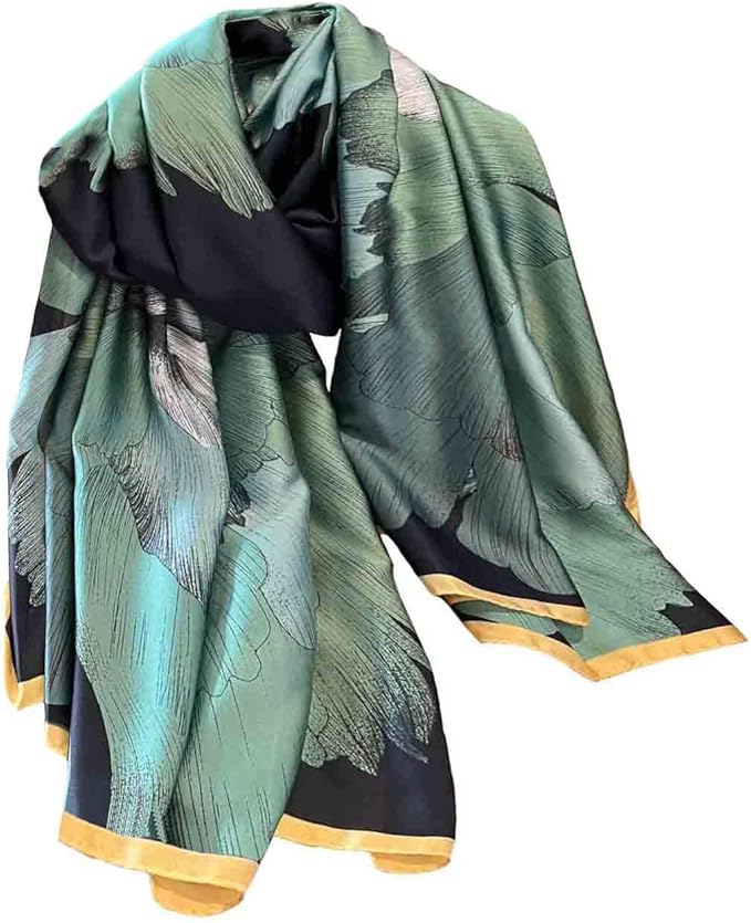 Pokeedioty Scarfs for Women Lightweight Head Scarf Fashion Scarves Elegant Floral Pattern Sunscreen Shawls and Wraps