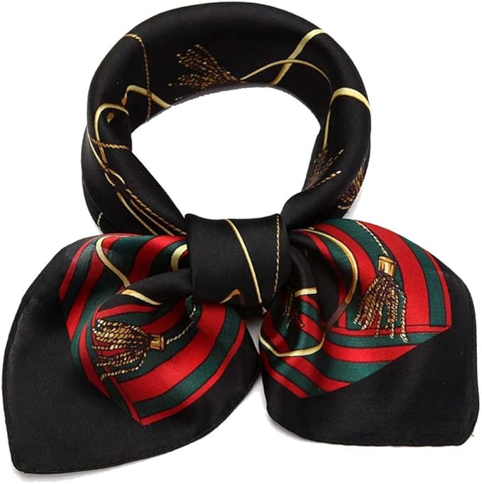 ANDANTINO 100% Mulberry Silk Scarf -21” Lightweight Square Neckerchief – Breathable Digital Printed Scarves with Gift Packed