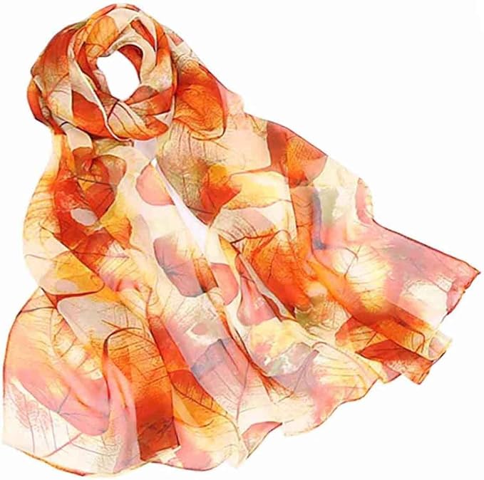 Pokeedioty Scarfs for Women Lightweight Scarves Elegant Floral Pattern Sheer Scarfs Shawls Wraps