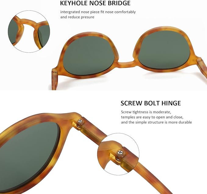ZENOTTIC Polarized Sunglasses for Women Men: Retro Shades Round | Square Frame UV Protection 2 Pack