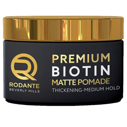 Biotin Matte Cream Texture Paste Clay Pomade, Premium Thickening Cream Medium Hold & Anti Hair Loss and Hair Growth Support for Thinning Hair for Men 85 g / 3 oz