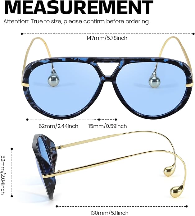 SODQW Oversized Aviator Sunglasses for Women With Earring Trendy Large Big XL Size 2025 Designer Ladies Shades