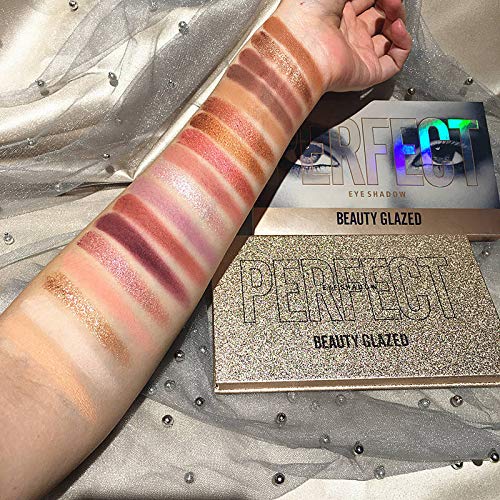 18 Color Natural Eyeshadow Palette – Soft Matte Shimmer & Glitter Finish with Built-In Concealer Shade – Ultra-pigmented Blendable Mauve Brown Nude Eyeshadow Palette, Cream Eyeshadow for Older Women