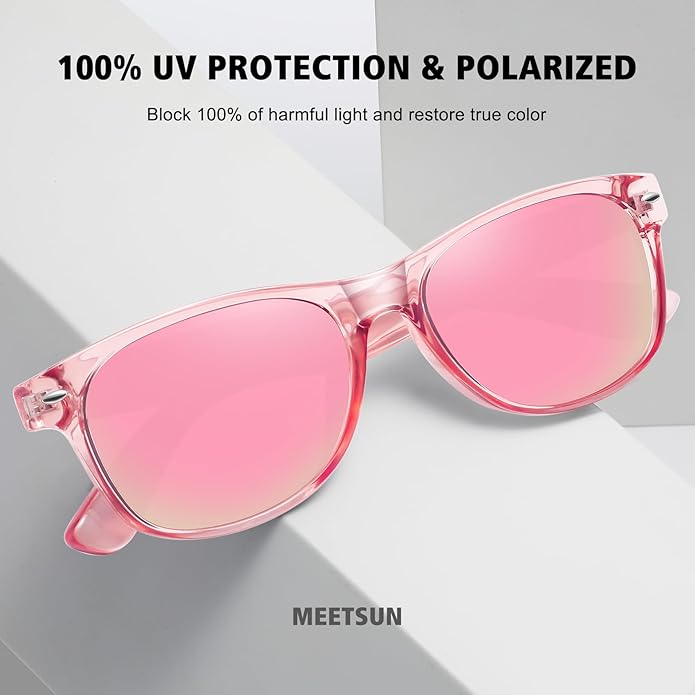 MEETSUN Classic Polarized Sunglasses for Women Men Trendy Retro Sun Glasses for Driving UV Protection (3 Pack)