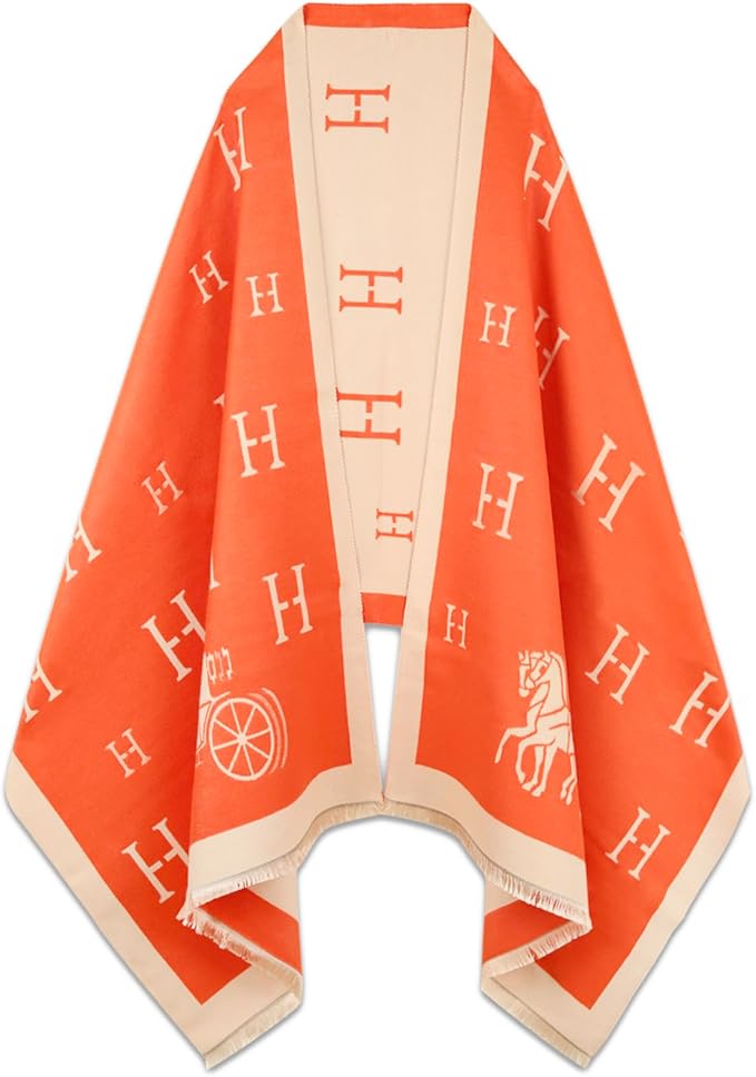 EXTREE Scarfs for Women Pashmina Silky Shawl Wrap for Evening Dressing Blanket Open Front Poncho Cape