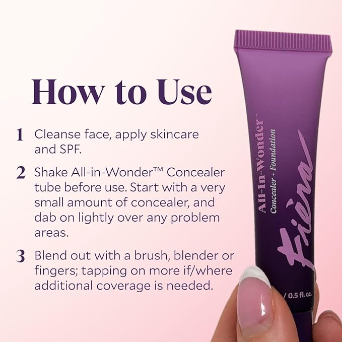 Fièra All-In-Wonder™ Concealer + Foundation – Full-Coverage, Crease-Proof, Hydrating Formula for Mature Skin, Blurs Fine Lines & Dark Circles, Radiant Second-Skin Finish – Caramel, 0.5 FL. OZ. / 15 ML