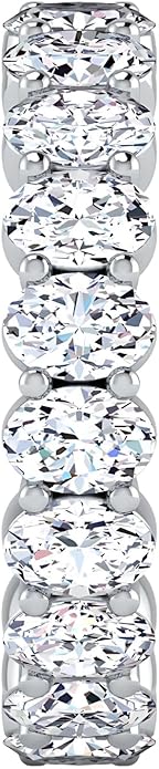 3.26 CTW Oval Cut Diamond Eternity Ring for Women in 14K White Gold/Yellow Gold | E-F Color, VS Clarity | Wedding, Anniversary, Luxury Fine Jewelry Gift | Lab-Grown Diamonds | Ring Size 6.5