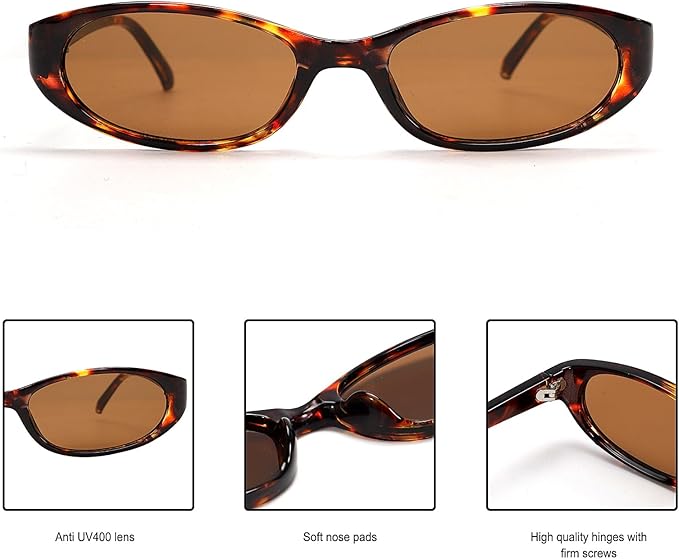 Retro Oval Sunglasses for Women 2026 90s Small Chic Cat Eye Sun Glasses Sunnies Lightweight Shades
