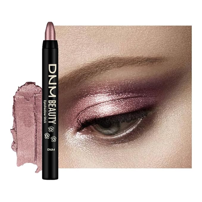 evpct Rose Gold Shimmer Cream Eye Shadow Sticks Brightener Pencils for Women, Rose Gold Silky Eyeshadow Applicator Stick Pen Waterproof, Blendable Crease-Proof Stick Eyeshadow Shimmer Eye Makeup 72