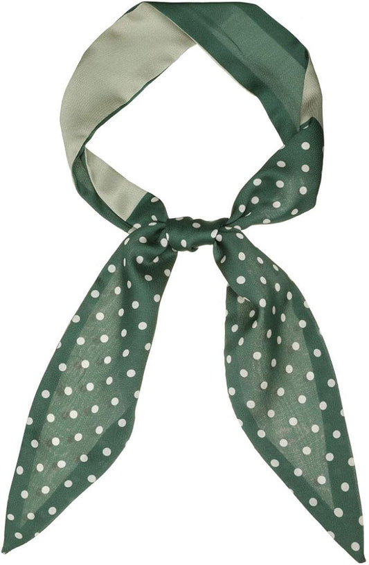 Allegra K Chic Polka Dots Women Neckerchief Skinny Scarves Hair Band Ribbon for Bag Accessory