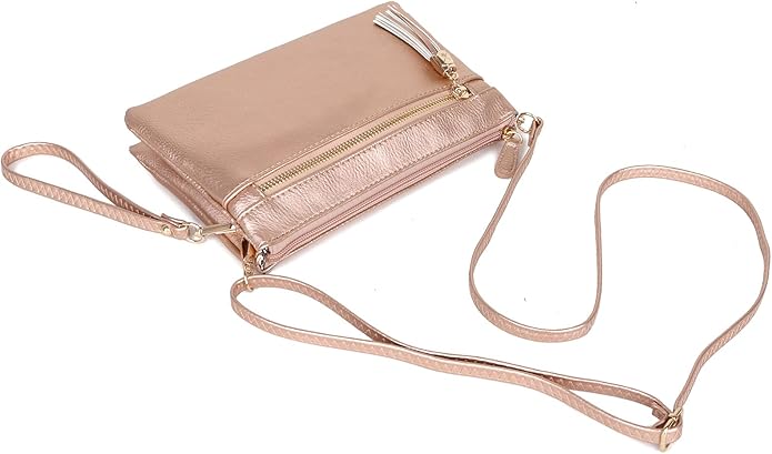 Solene Women's Lightweight Multi Compartment Wristlet Clutch Wallet Crossbody Bag