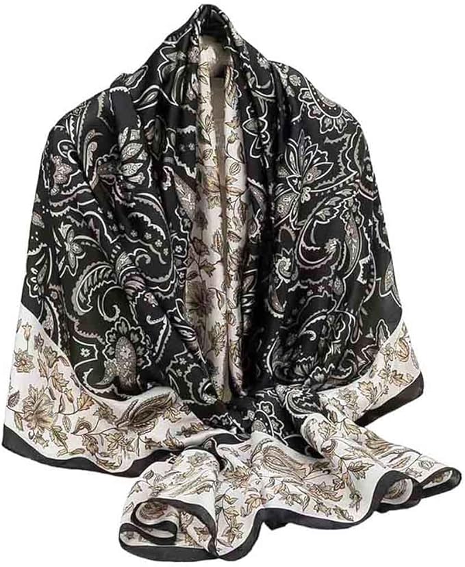 Pokeedioty Scarfs for Women Lightweight Head Scarf Fashion Scarves Elegant Floral Pattern Sunscreen Shawls and Wraps