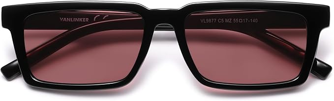 VANLINKER Retro Rectangular Polarized Sunglasses for Women Men Trendy Small Chic 80s 90s Square Sun Glasses VL9877
