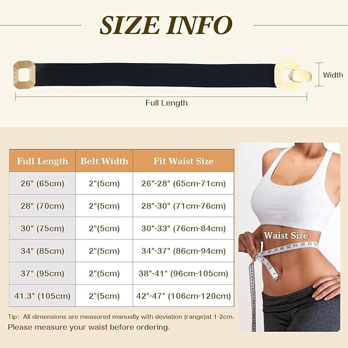 Glamorstar Women Wide Stretchy Belts Elastic Waist Belts for Dresses