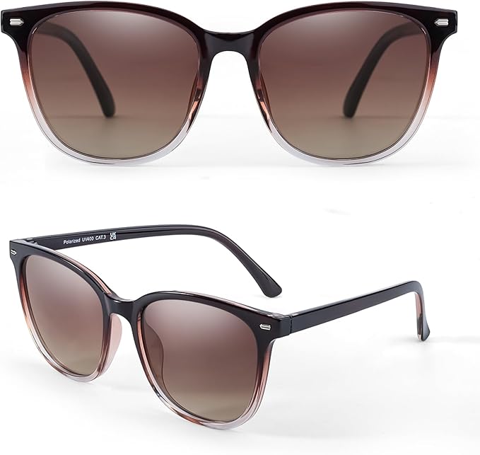 Myiaur Polarized Sunglasses for Women, Square Mirrored Trendy Shades with UV Protection Reduce Glare Sun Glasses