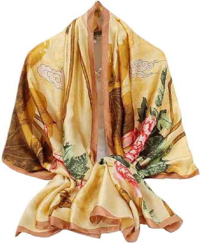 Pokeedioty Scarfs for Women Lightweight Head Scarf Fashion Scarves Elegant Floral Pattern Sunscreen Shawls and Wraps