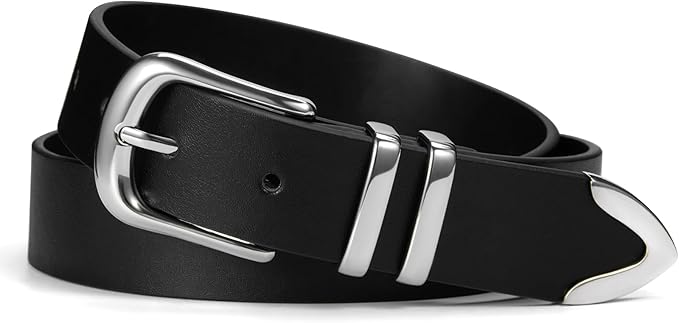 VATAN Women Leather Belt for Jeans Dresses Pants Fashion Ladies Casual Waist Belt with Gold Buckle