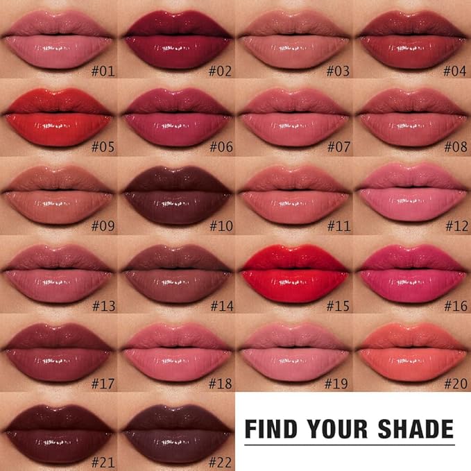 evpct Coral Nude Pink Shiny Longwear No-Budge Liquid Lip Color Lipstick Makeup, Highly Pigmented Color Instant Shine, Waterproof Long Lasting Lipstick Women Lip Stain Gloss with Lip Liner Brush, 20#