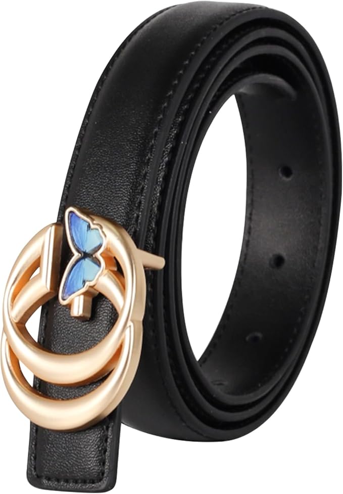 Relang Women's Belts with Gold Buckle, Fashion Waist Band, Elegant Ladies' Belt, Gift for Women