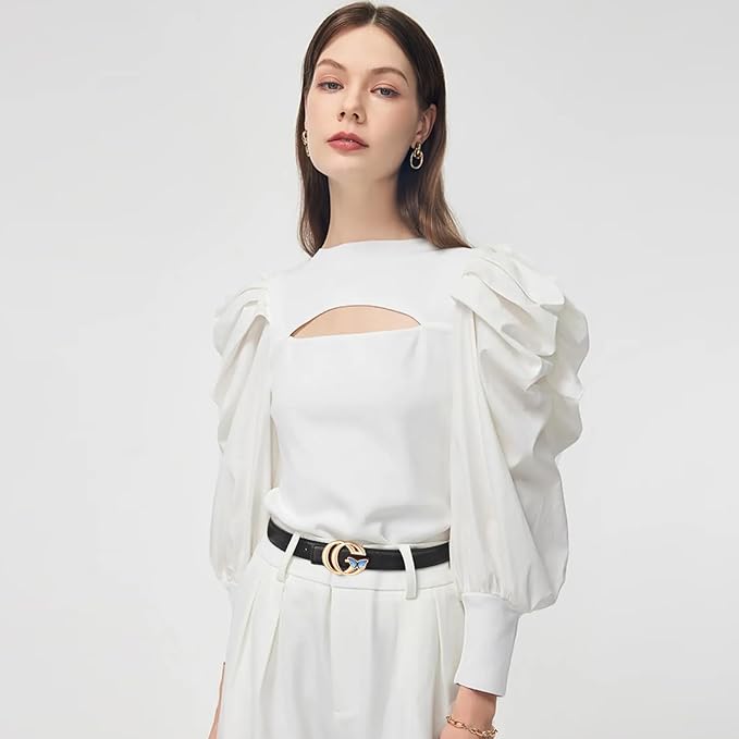 Relang Women's Belts with Gold Buckle, Fashion Waist Band, Elegant Ladies' Belt, Gift for Women