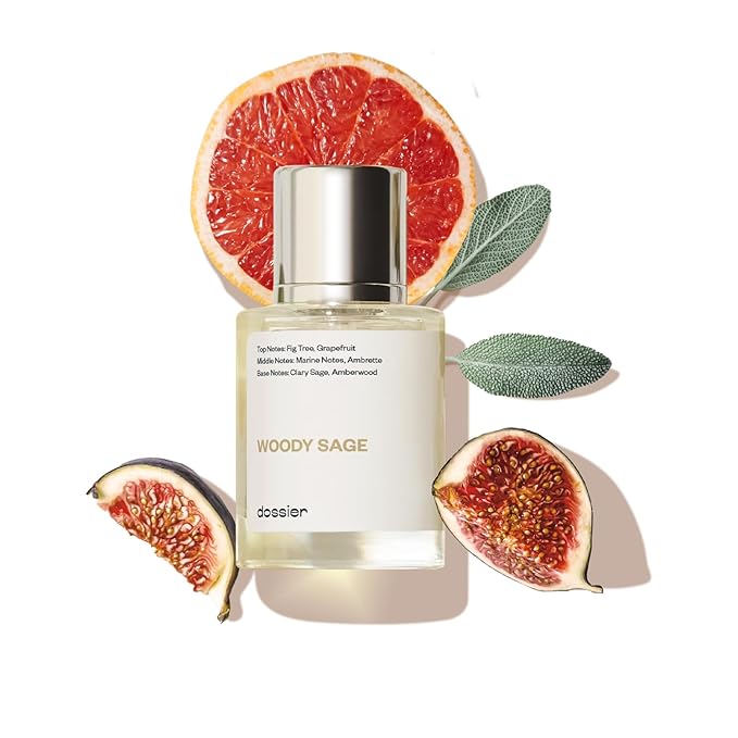 Dossier - Woody Sage - Eau de Parfum - Inspired by J.Malone's Wood Sage & Sea Salt - Perfume Luxury - Pure Infused - Paraben Free - Vegan - For Women Men Unisex - Fragrance 1,70z (Spray 50ml)